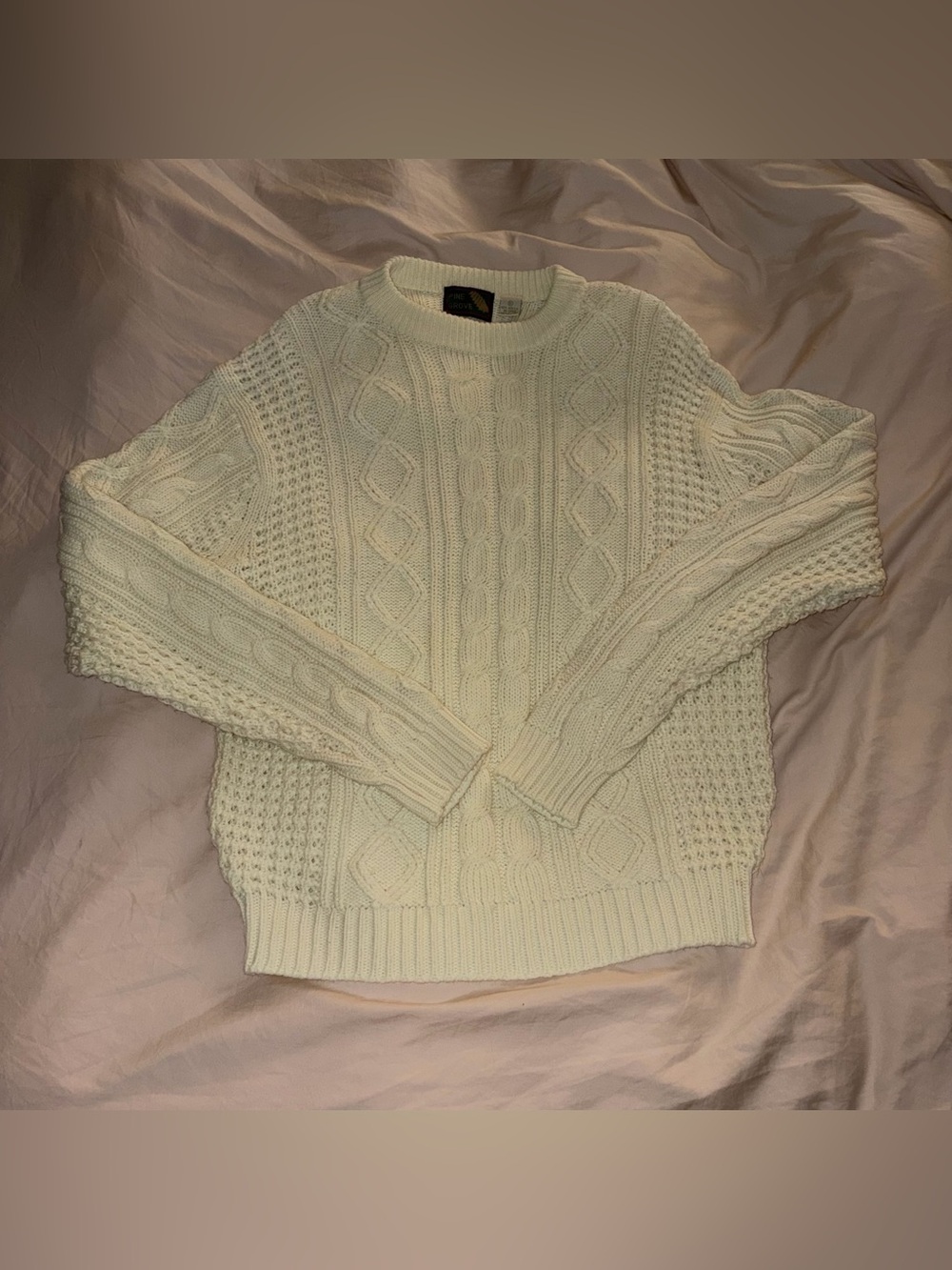 Vintage Pine Grove Cream Knit Men’s Sweater size XL
